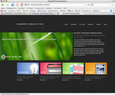 Deardorff Communications website Deardorff Communications website